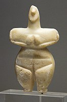 Female figurine, marble, Thessaly, 5,300–3,300 BCE