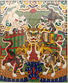 17th-century Hàng Trống woodcut painting depicts Five Tigers "Ngũ Hổ" displays in National Museum of Fine Arts