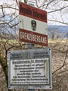 Looking at an Austria border sign