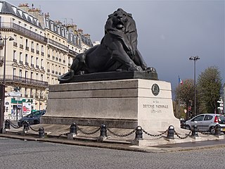 Bronze reduction of the sculpture in Place Denfert-Rochereau, Paris.