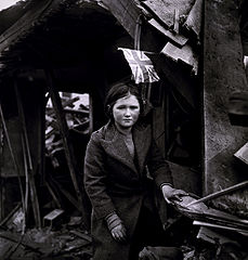 Aftermath of V-2 bombing at Battersea, London, 27 January 1945