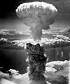 Image 14The mushroom cloud caused by the detonation of the "Fat Man" bomb during the atomic bombing of Nagasaki, Japan in 1945, rising approximately 18 kilometres (11 mi) above the hypocenter.