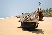 A beach off the Arabian Sea in Puvar, Kerala. The Arabian Sea is the northwestern region of the Indian Ocean, bounded by the Arabian and Indian peninsulas.