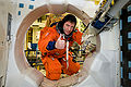 Vittori participates in training exercises for the STS-134 mission.