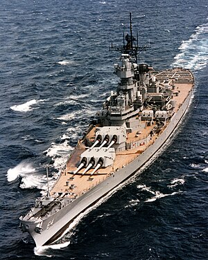 USS Wisconsin at sea, circa 1990