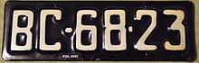 Black-and-white plate reading BC6823