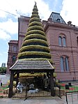Christmas tree above Nativity installed at Casa Rosada, Argentina.