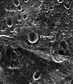 Mini SAR radar image of Erlanger crater by Chandrayaan-1.