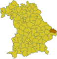 Lage des Landkreises Freyung-Grafenau in Bayern
