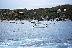 View of the wharf at Puerto Ángel