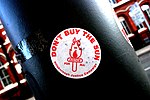 Sticker with Don't Buy The Sun messaging