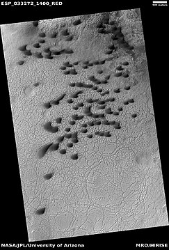 Field of dunes as seen by HiRISE