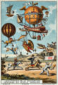 Utopian flying machines of the previous century (French trading card from the turn of the 20th century)