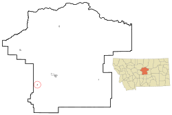 Location of Moore, Montana