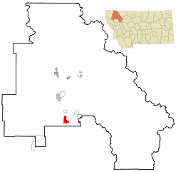 Location of Lakeside, Montana