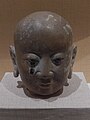 Statue head of a Buddhist arhat, Western Xia dynasty, from Hongfo Pagoda, Helan County, Ningxia