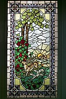 Domestic stained glass of a hunting scene by Bogtman of Haarlem, Netherlands