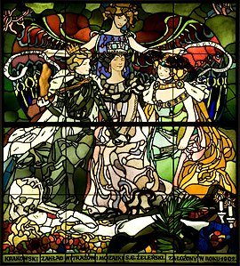 Vita somnium breve, stained glass by Mehoffer (1895), in the National Museum in Kraków