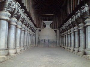 Hall of the Great Chaitya Cave at Karla (120 CE)[25]