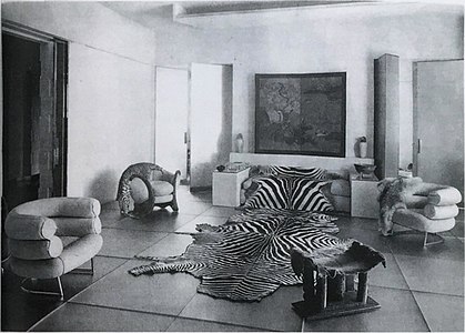 The Glass Salon, designed by Paul Ruaud, furniture by Eileen Gray (1922)