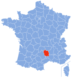 In red, the modern territory of Lozère within France