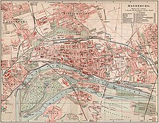 Map of Magdeburg, 1900