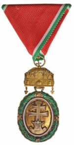 Ungarische Große Goldene Militär-Verdienstmedaille kleine Dekoration im 1939