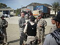 Combined Joint Task Force 82nd Soldiers and logistics units walk the Torkham border crossing area with CENTCOM Deployment and Distribution Operations Center Director, U.S. Air Force Maj. Gen. Robert McMahon, March 25, 2010, Torkham border, Afghan side.