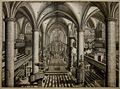 Print showing the interior of the church in 1696