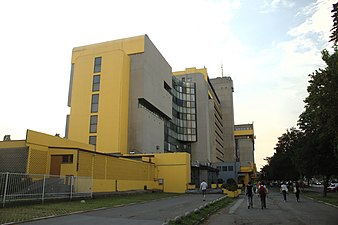 Elektrovojvodina Building by Milan Matović in Novi Sad, 1977/78