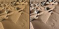 Sand at Rocknest used for the first X-ray analysis of Martian soil (Curiosity rover, October 30, 2012)[7]