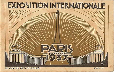Postcard packet from the 1937 Paris Exposition