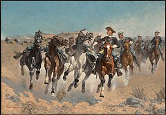 Frederic Remington, Dismounted: The Fourth Troopers Moving the Led Horses, 1890, oil on canvas.