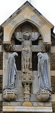 Calvary sculpture on the East end exterior by Richard Garbe (1876–1957)