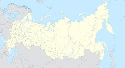 Map of Russia with the teams of the 2018–19 Premier League