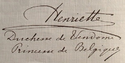 Princess Henriette's signature
