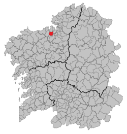 Location of Cambre within Galicia