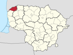 Location of Skuodas district municipality within Lithuania