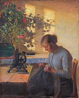 Fisherman's Wife Sewing, Anna Ancher, 1890