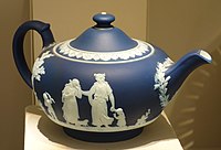 Dark blue teapot, 1840s