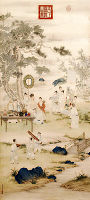 The Qianlong Emperor Viewing Paintings, c. 1746-50