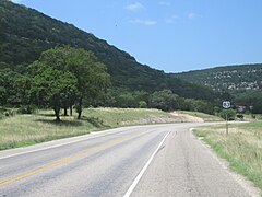 Scenic section of the Texas Hill Country north of Leakey