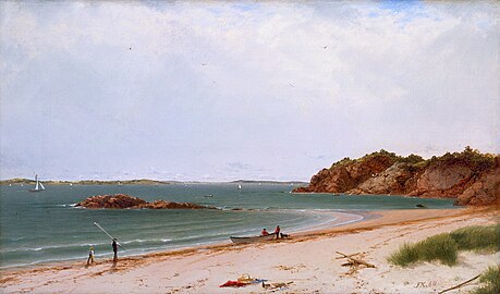View of the Beach at Beverly, Massachusetts, oil on canvas, 1860. Santa Barbara Museum of Art