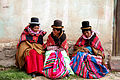 Women in the Bolivian Altiplano wearing llikllas
