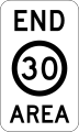 (R4-11) End of 30 km/h Speed Limit Zone Area