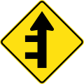 (W2-13) Double side road intersections from left