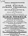 Triga disquisitionum ex iure naturae, 1758