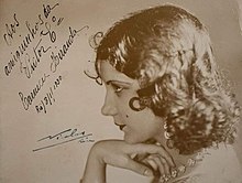 Autographed photo of Miranda in profile