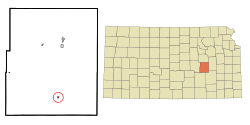 Location within Chase County and Kansas