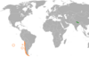 Location map for Chile and Nepal.